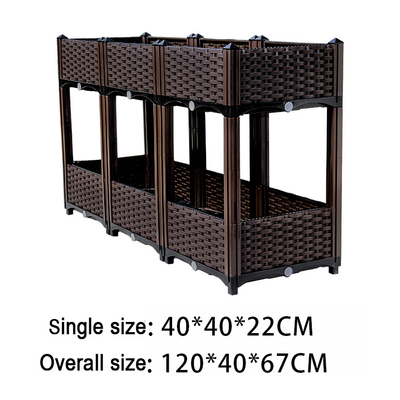 Nowoczesna przyjazna dla ziemi podniesiona plastikowa skrzynka do sadzenia o dużej pojemności 42 * 42 * 20 cm