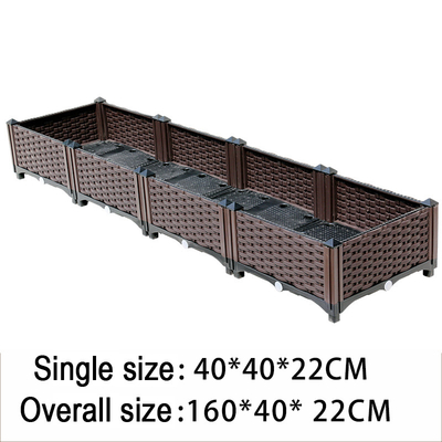 Gospodarstwo domowe 80*40*22 CM Brązowe plastikowe podniesione pudełka do sadzenia Prostokąt w stylu europejskim