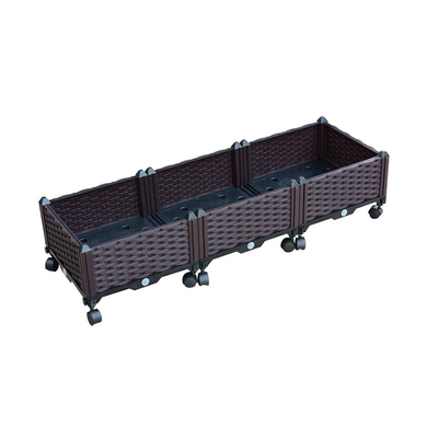 120 cm * 40 cm * 23 cm Plastikowa doniczka ogrodowa Podniesione łóżko ogrodowe z kółkami