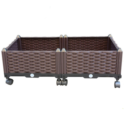 120 cm * 40 cm * 23 cm Plastikowa doniczka ogrodowa Podniesione łóżko ogrodowe z kółkami