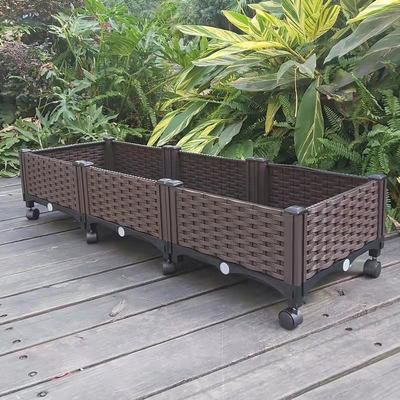 120 cm * 40 cm * 23 cm Plastikowa doniczka ogrodowa Podniesione łóżko ogrodowe z kółkami