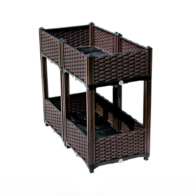 Rattan Design 120 cm długości Duże plastikowe donice na warzywa Plastikowe łóżka ogrodowe warzywne