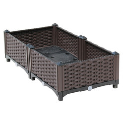 Rattan Design 120 cm długości Duże plastikowe donice na warzywa Plastikowe łóżka ogrodowe warzywne