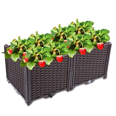 Malowanie w kolorze Odporne na wycieki plastikowe pudełko do sadzenia ogrodu 80 * 40 * 37 cm Dostosowane